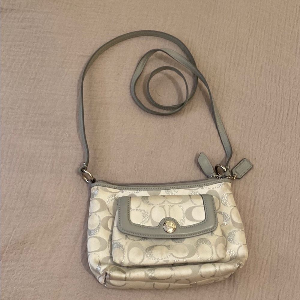 COACH Stylish Gray and Cream Women's Bag